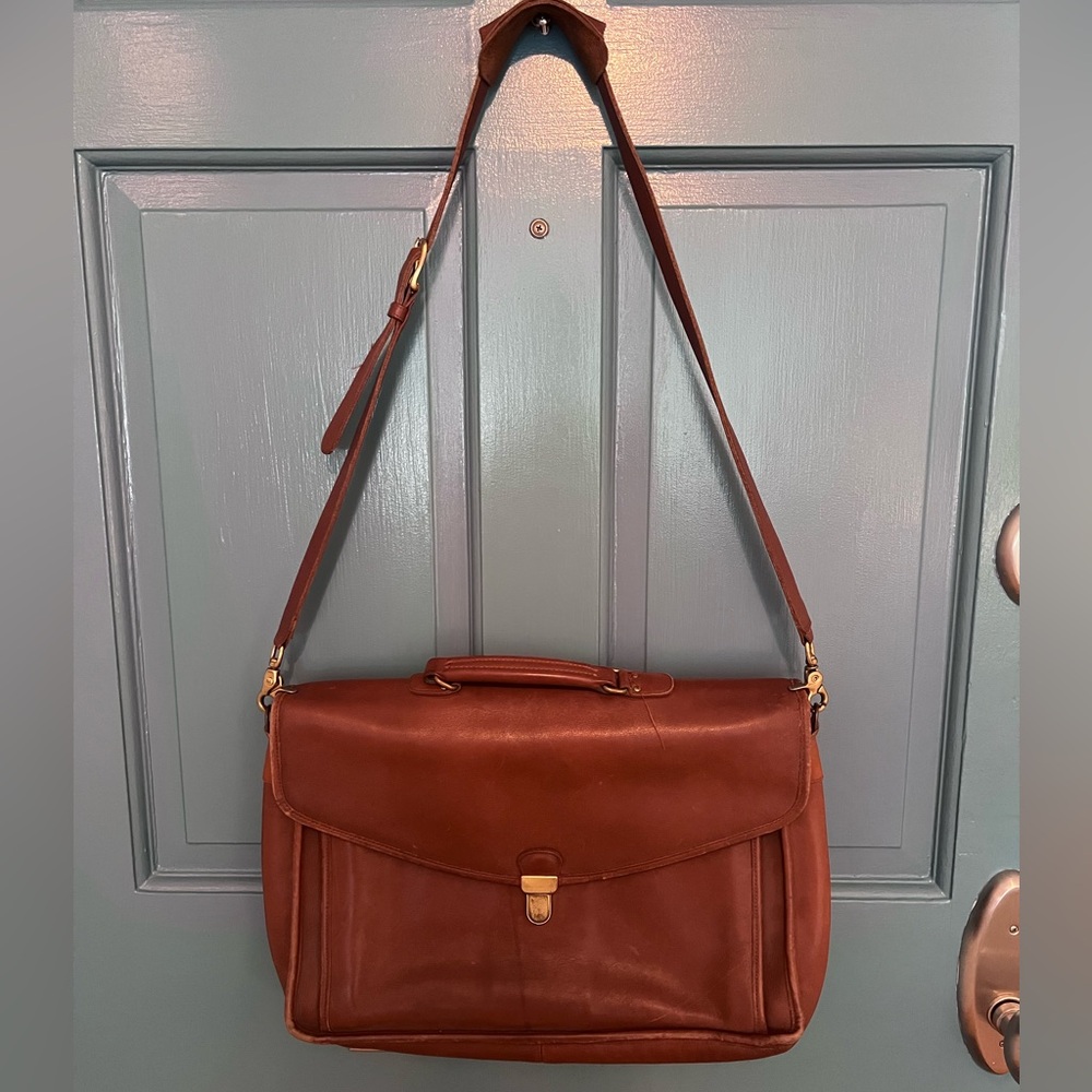 COACH unisex Vintage Briefcase Brown Leather
